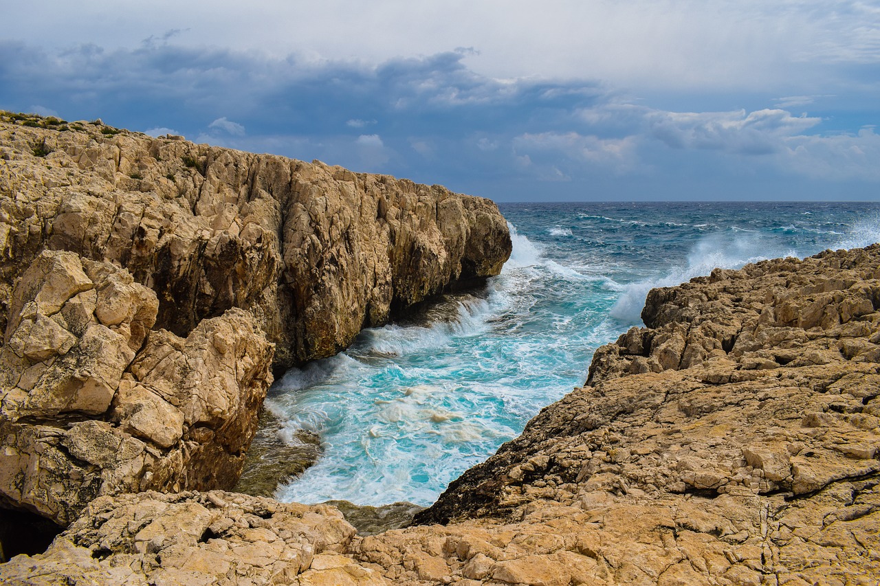 rocky coast cliff sea free photo