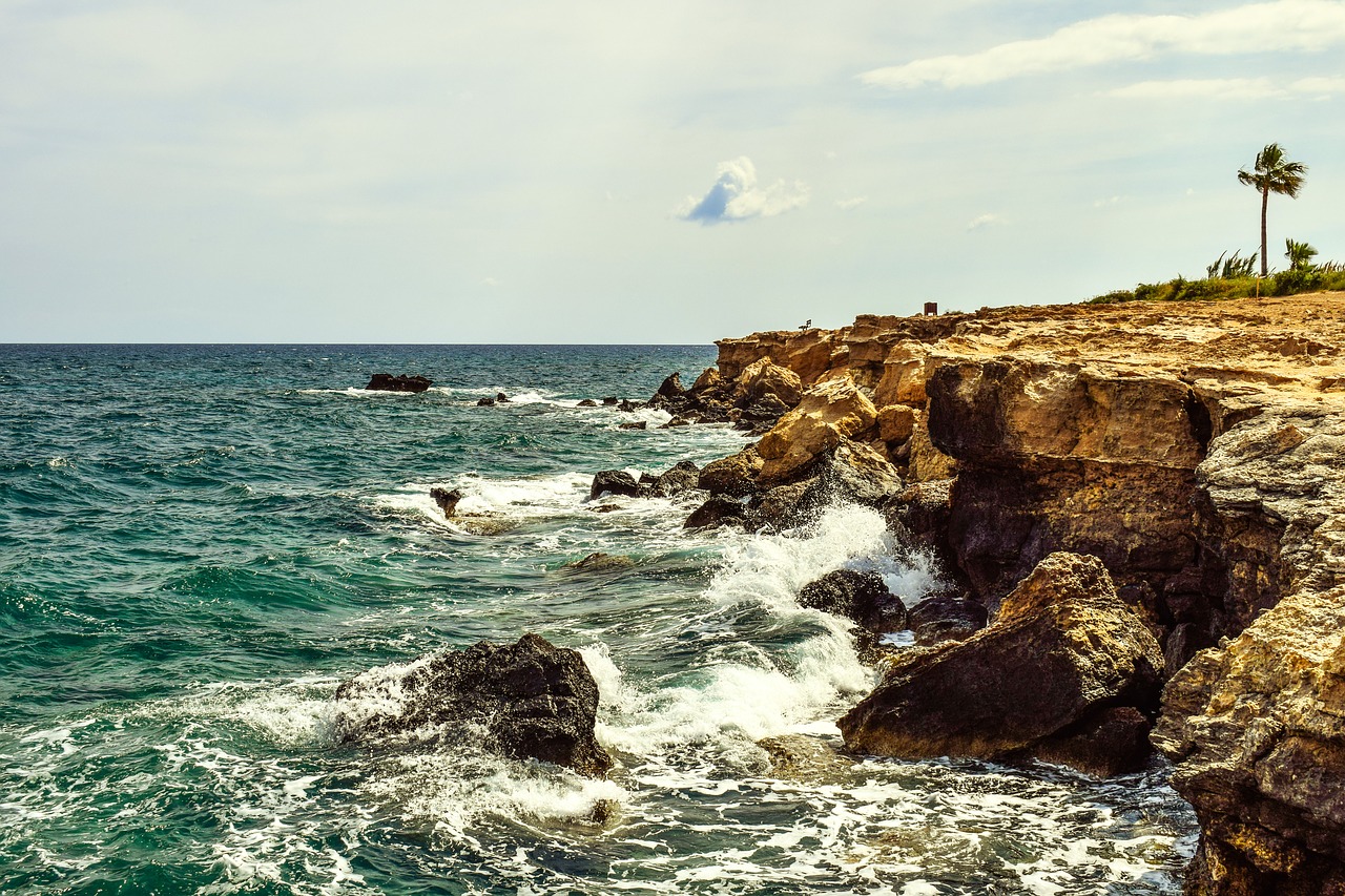 rocky coast waves nature free photo