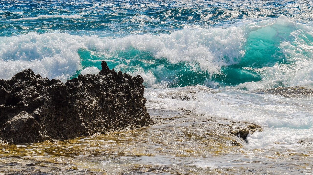 rocky coast wave smashing free photo