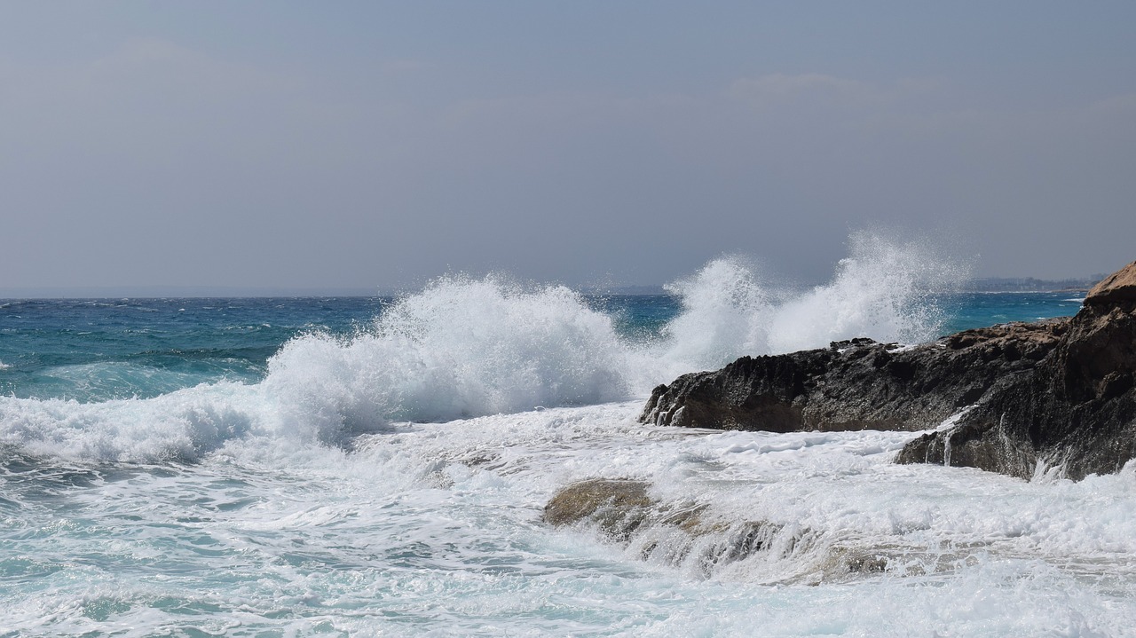 rocky coast wave sea free photo