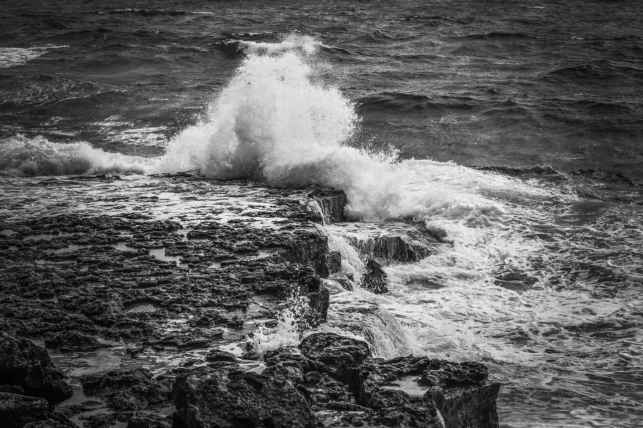 rocky coast waves coast free photo