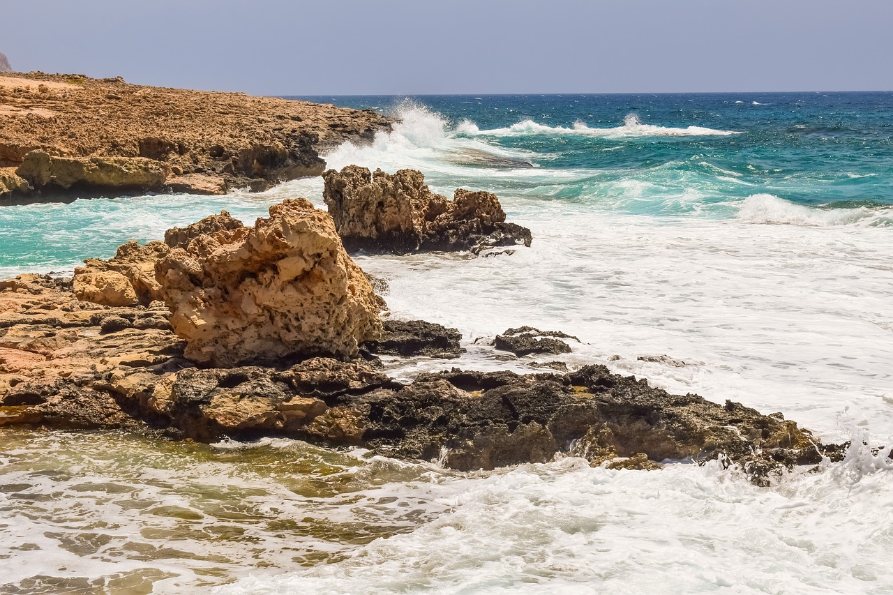 rocky coast sea waves free photo