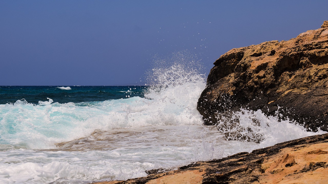 rocky coast sea waves free photo