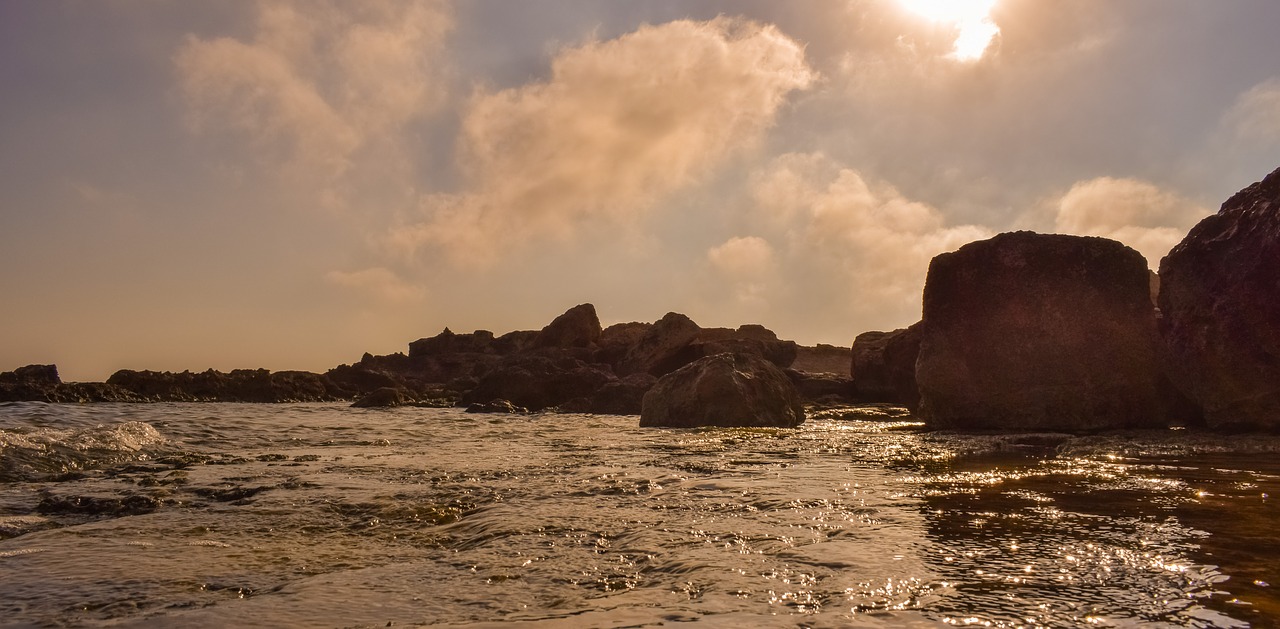 rocky coast sea sky free photo