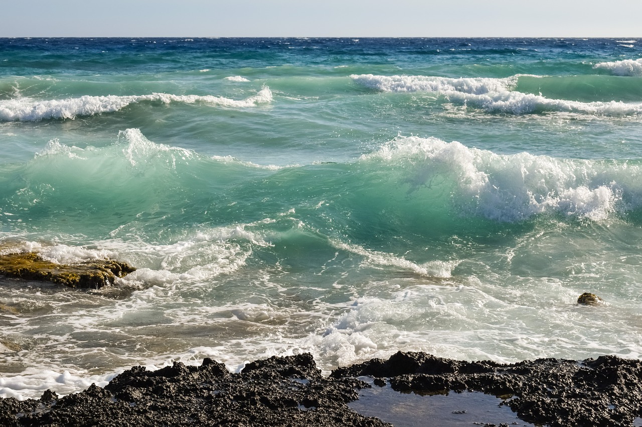 rocky coast wave sea free photo