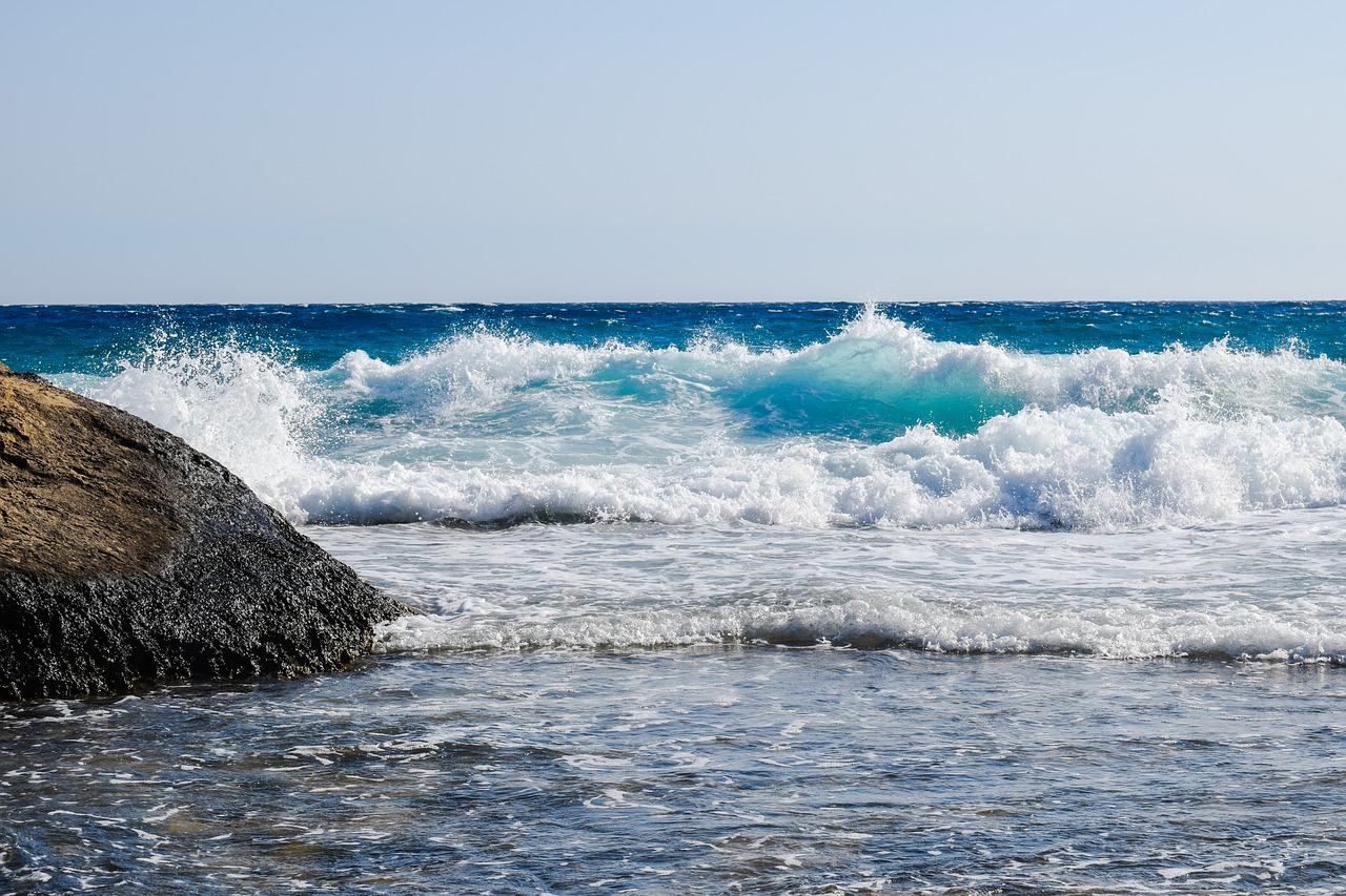 rocky coast wave sea free photo