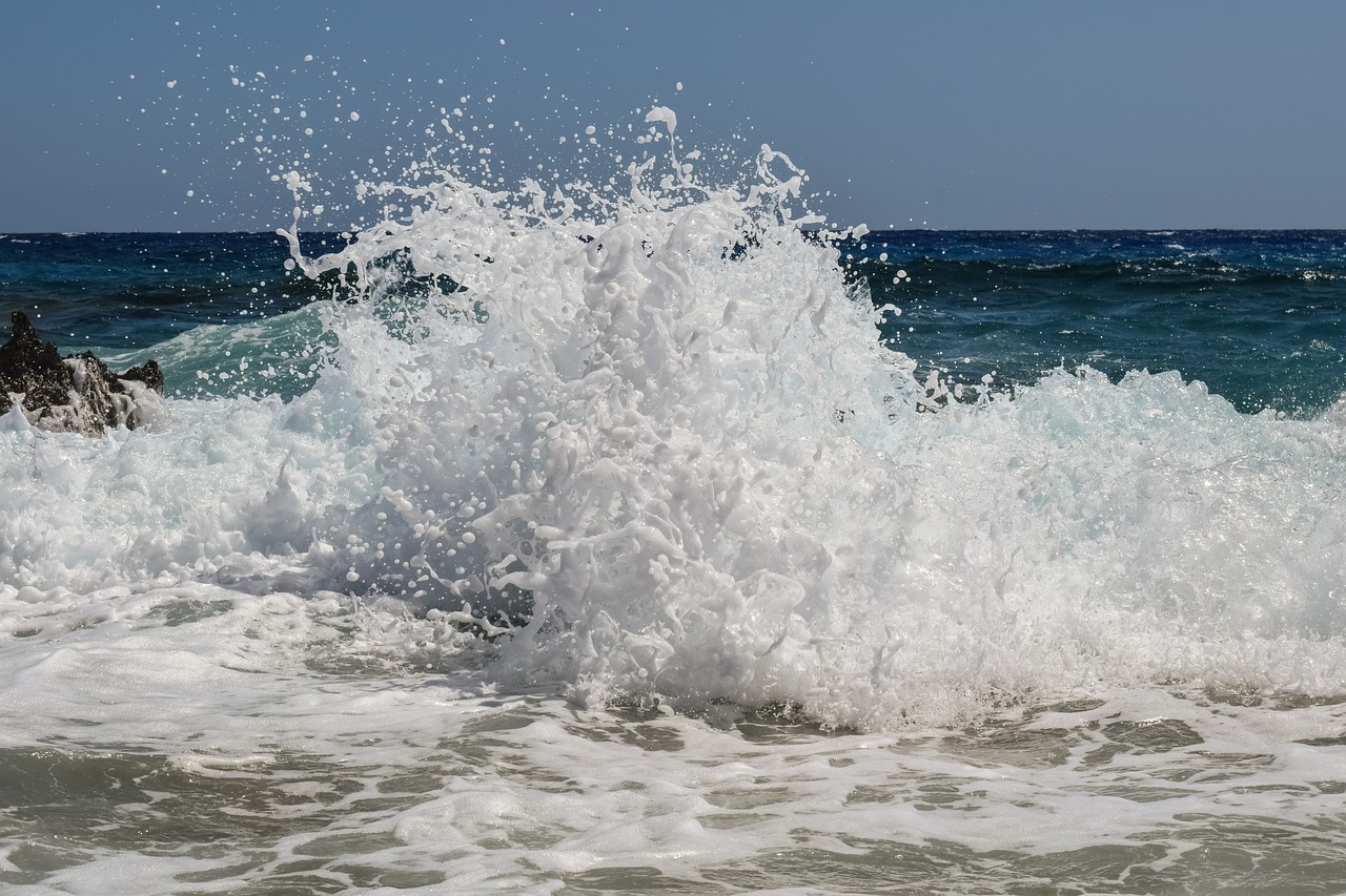 rocky coast wave sea free photo