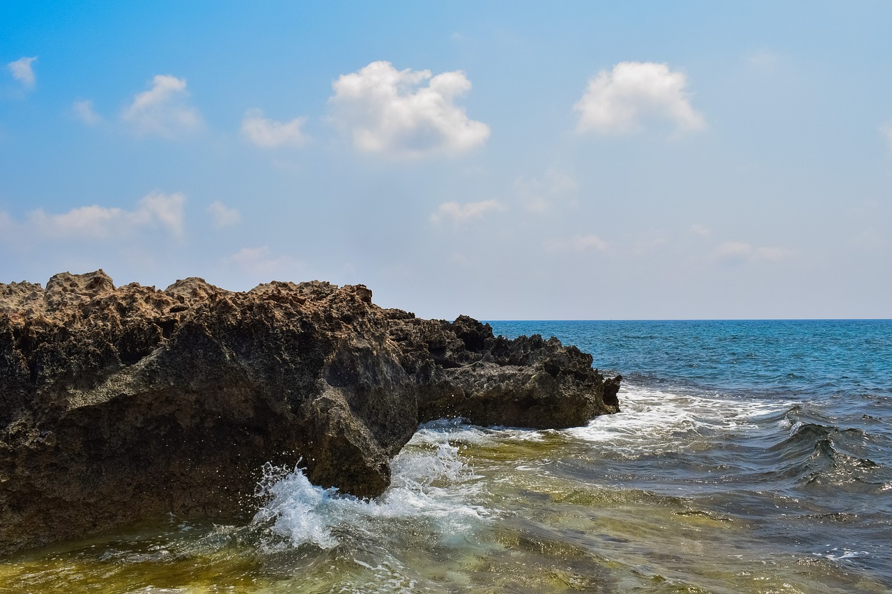 rocky coast wave sea free photo