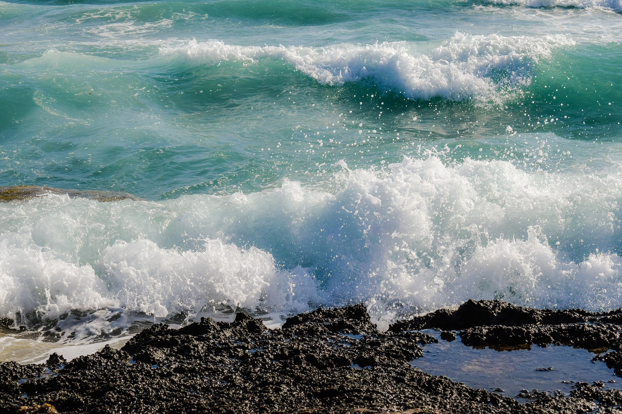 rocky coast wave sea free photo