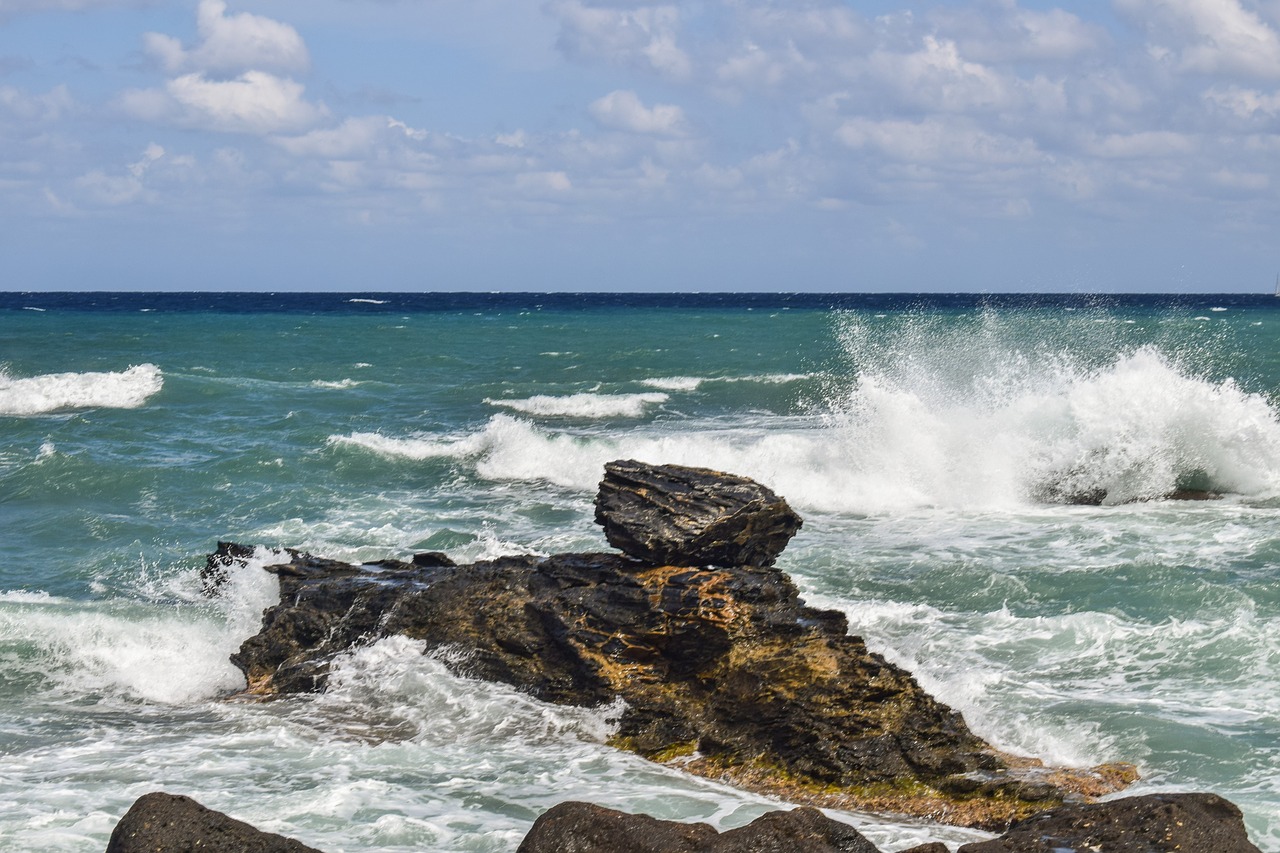 rocky coast waves sea free photo