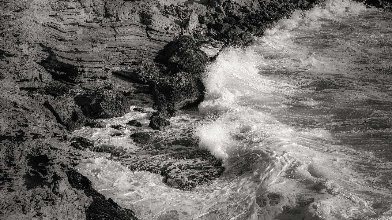 rocky coast sea wave free photo
