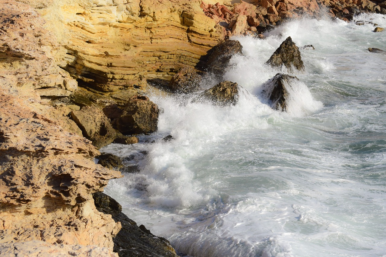 rocky coast sea wave free photo