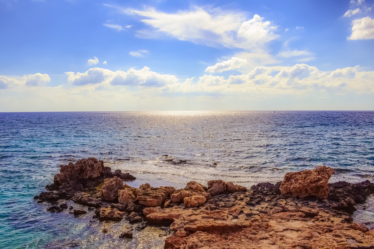 rocky coast sea sky free photo