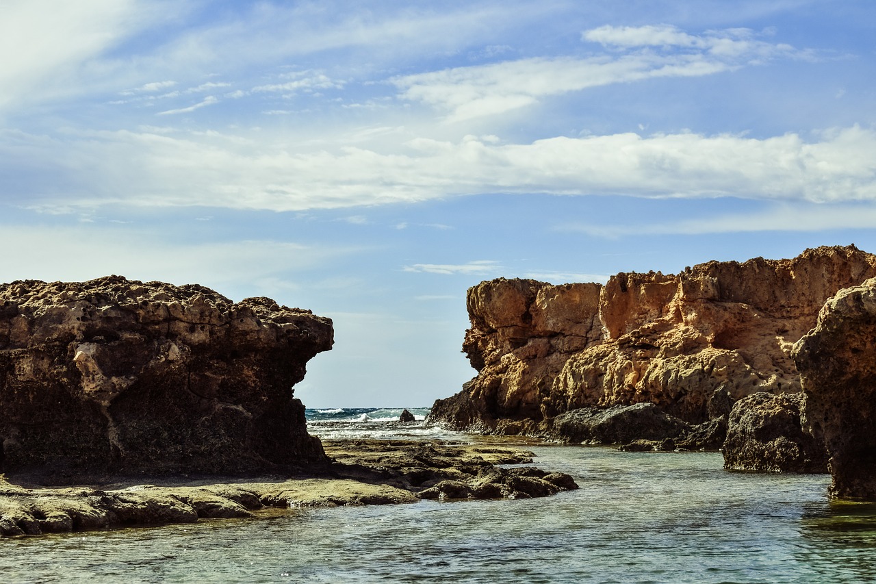 rocky coast sea sky free photo