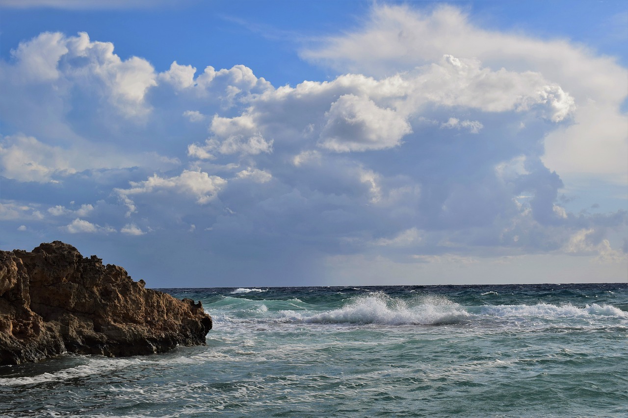 rocky coast sea waves free photo