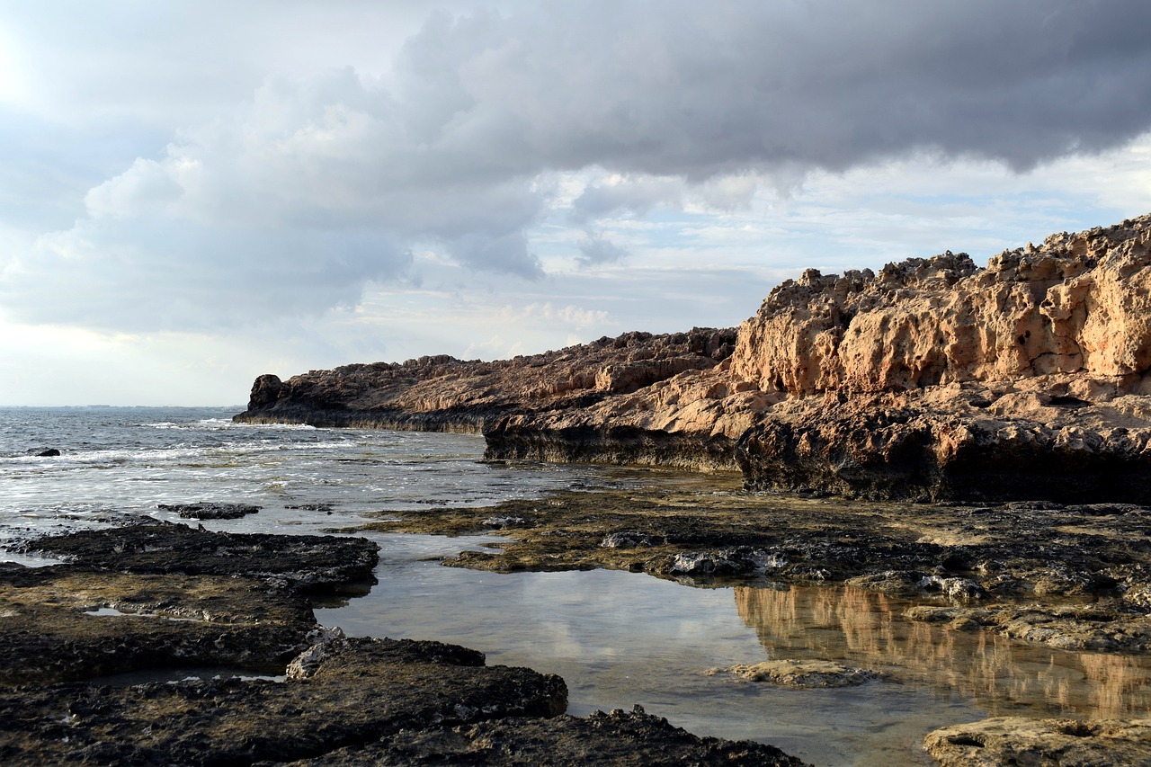 rocky coast sea sky free photo