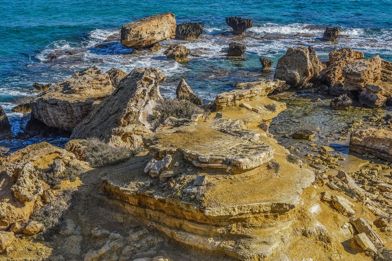 rocky coast rock seashore free photo