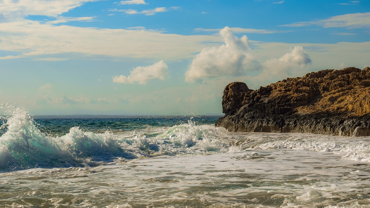 rocky coast waves sea free photo