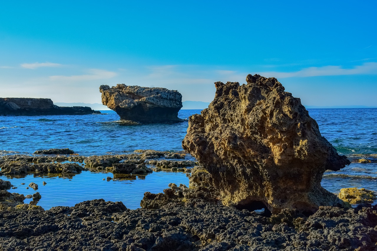 rocky coast  erosion  sea free photo