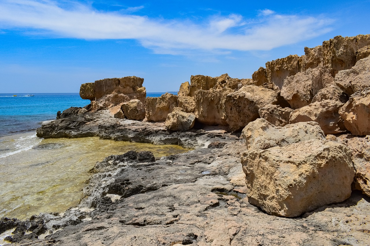 rocky coast  cliff  formation free photo