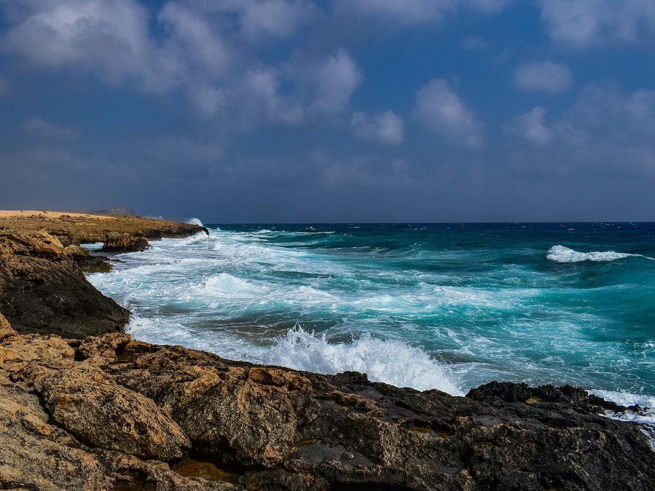 rocky coast  waves  sea free photo