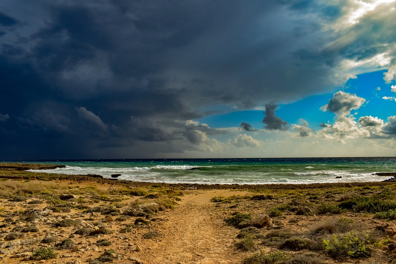 rocky coast  sea  sky free photo