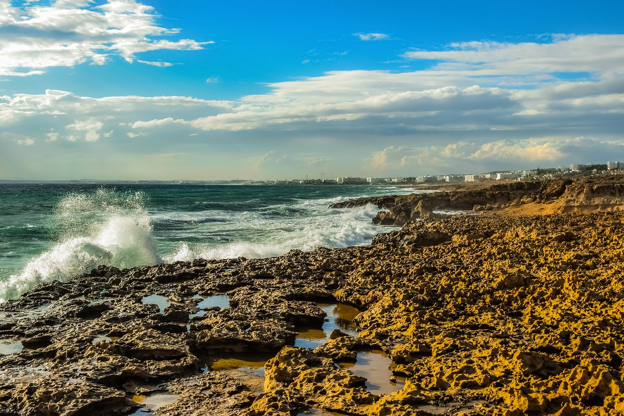 rocky coast  waves  sea free photo