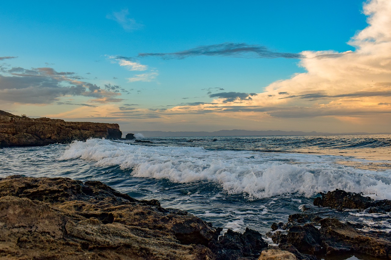 rocky coast  waves  nature free photo