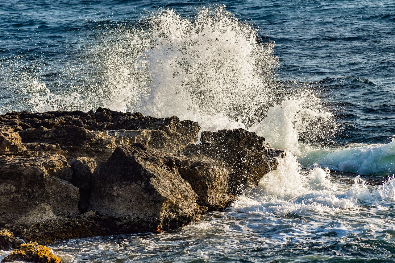 rocky coast  wave  crashing free photo