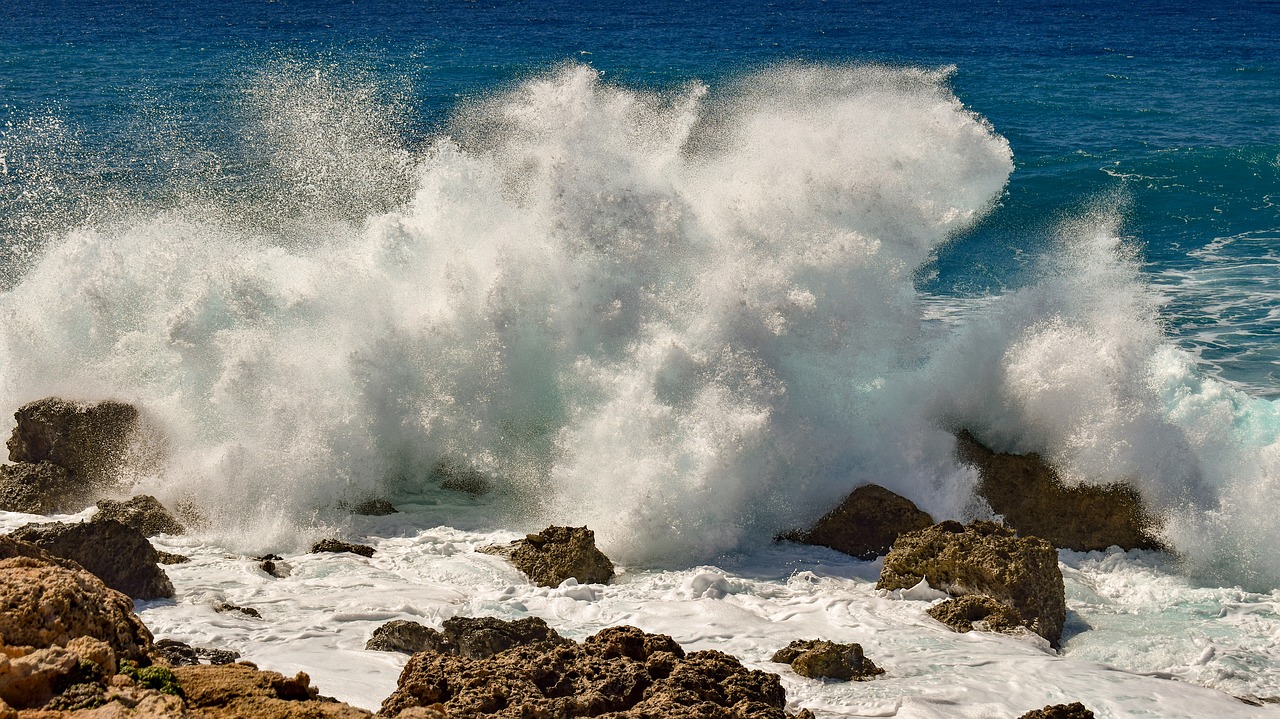 rocky coast  wave  crashing free photo