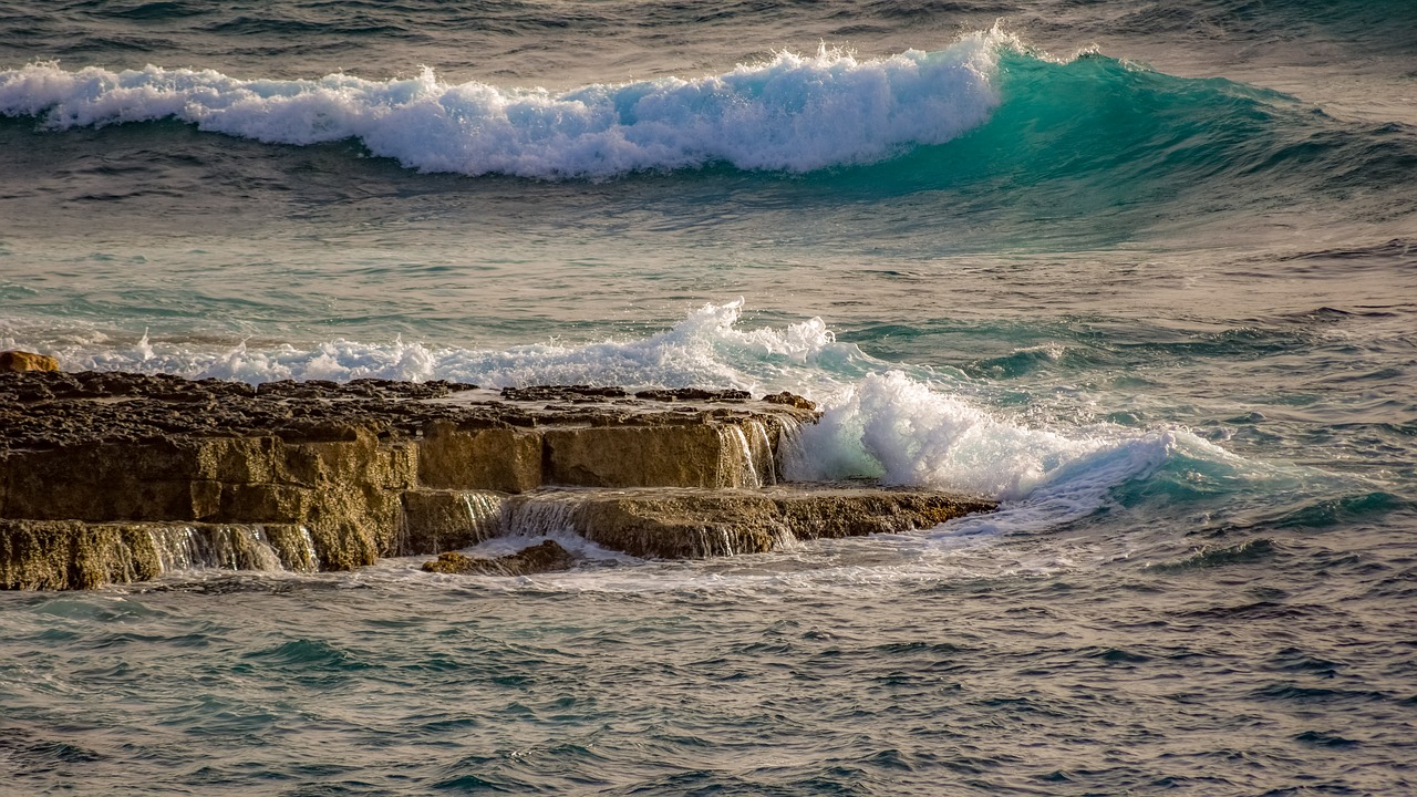 rocky coast  waves  smashing free photo