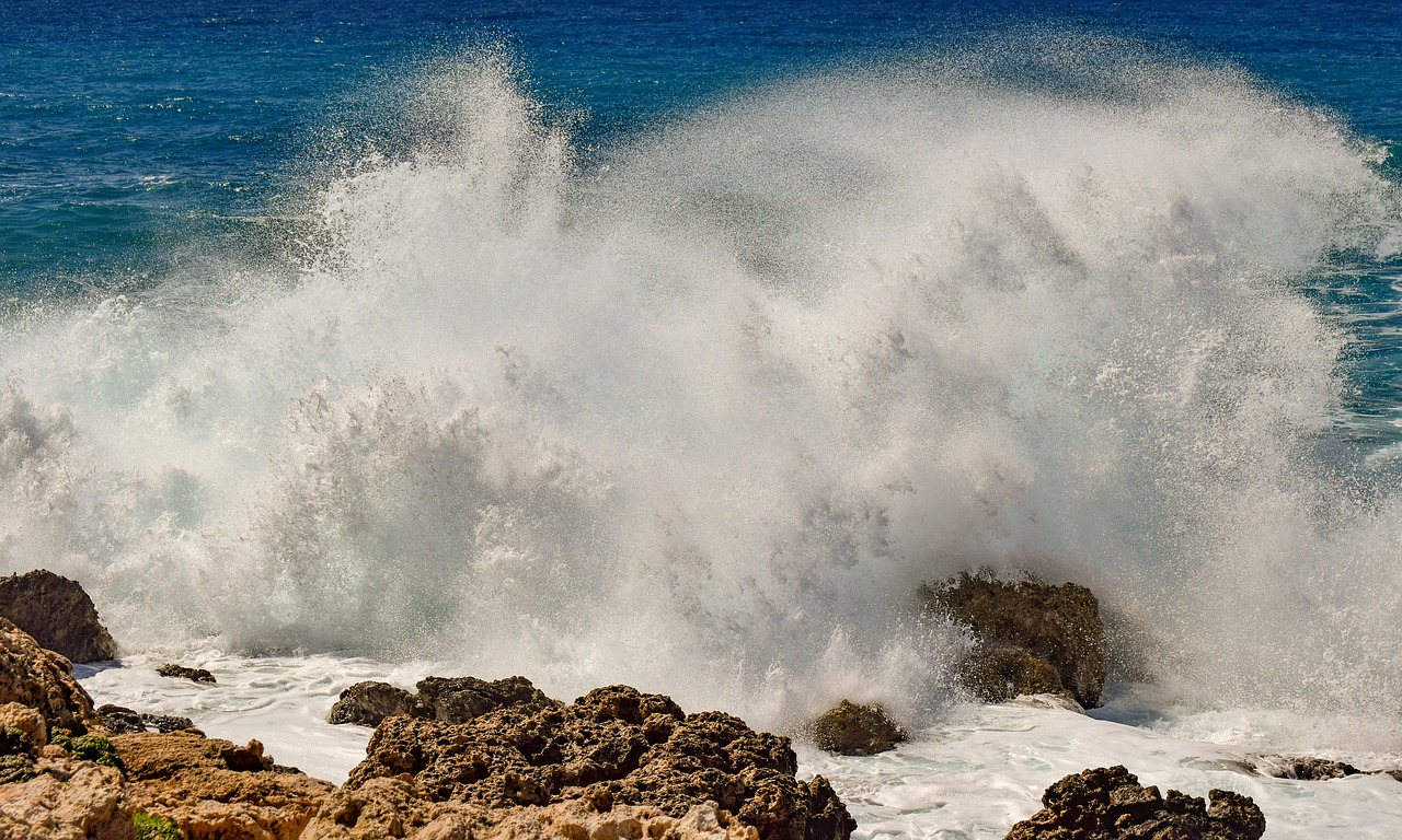 rocky coast  wave  crashing free photo