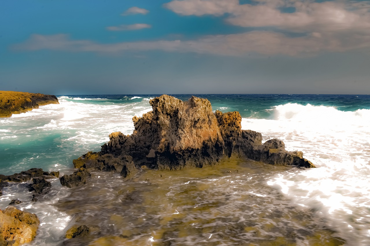 rocky coast  waves  nature free photo