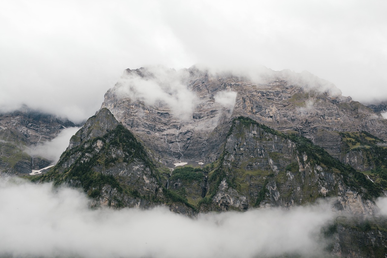 rocky mountains foggy fog free photo