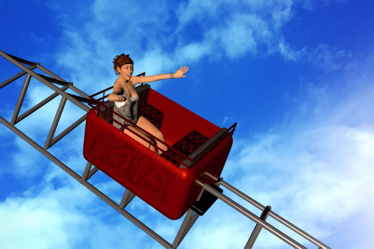 roller coaster woman theme park free photo