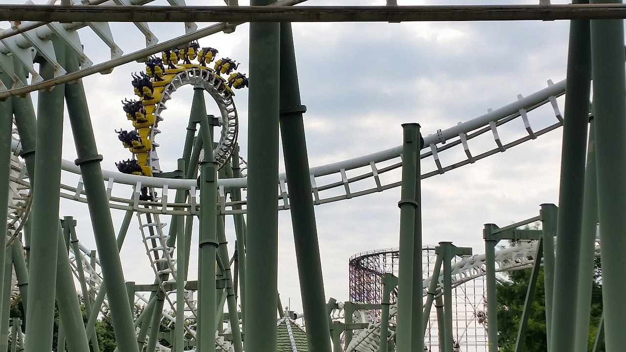 roller coaster looping yellow free photo