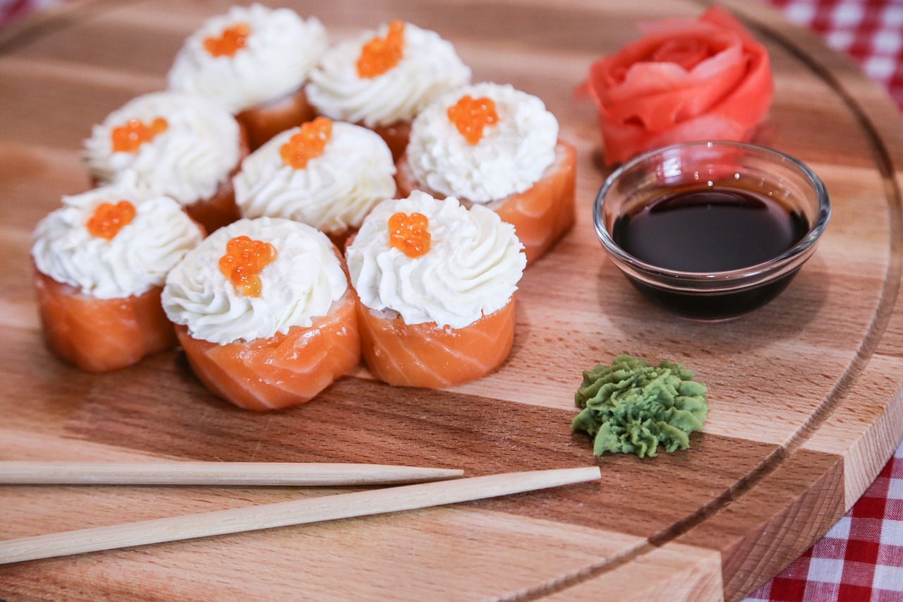 rolls  sushi  bamboo free photo