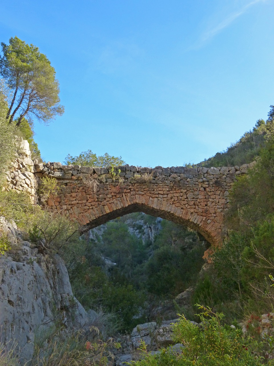 roman bridge priorat cavaloca free photo