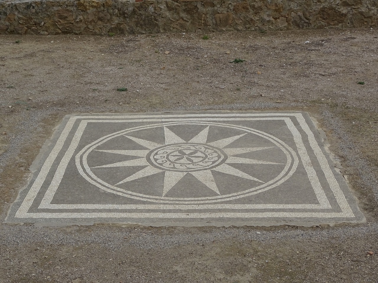 roman mosaic mosaic ruins of ampurias free photo