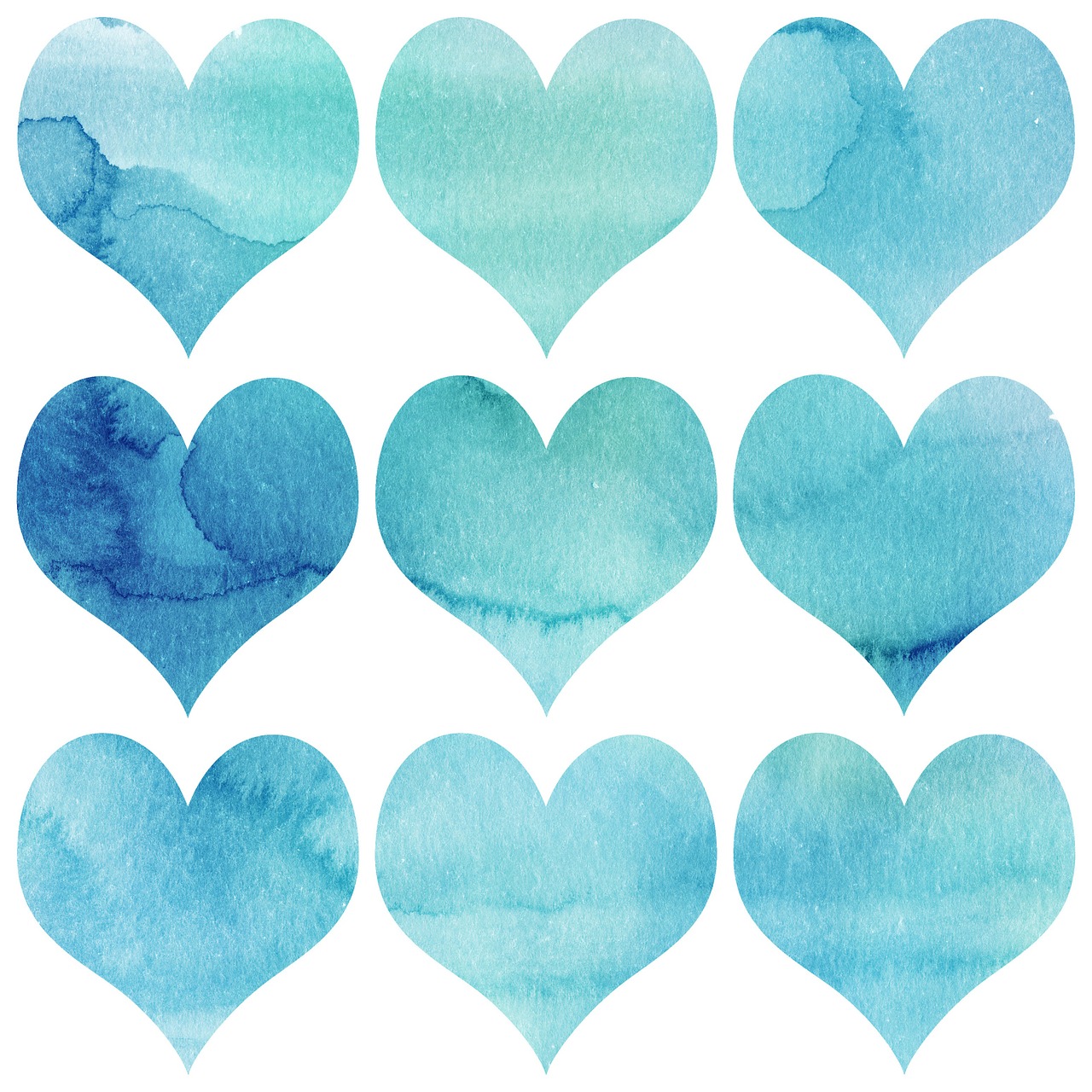 romance hearts watercolor free photo