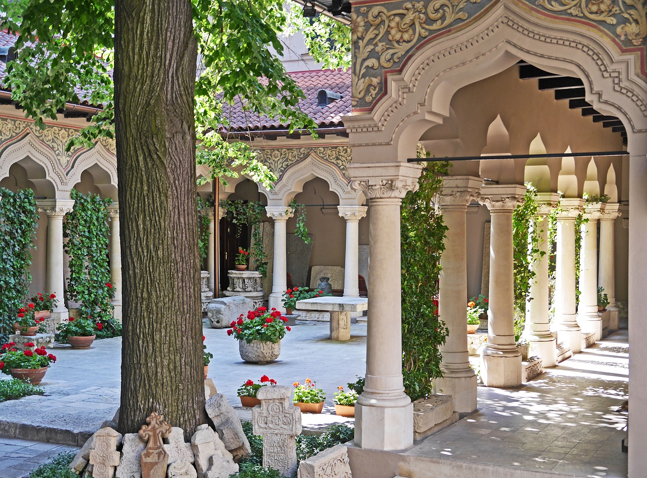 romanian orthodox courtyard moorish free photo