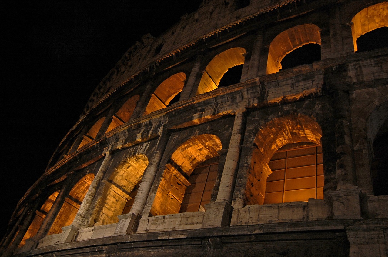 rome colosseum night free photo