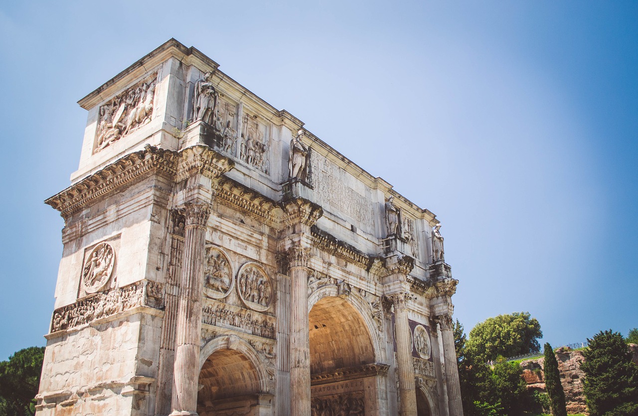 rome arch of constantine colosseum free photo