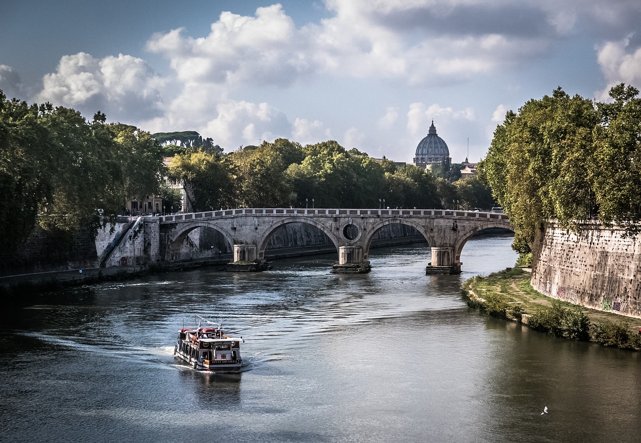 rome bridge view free photo