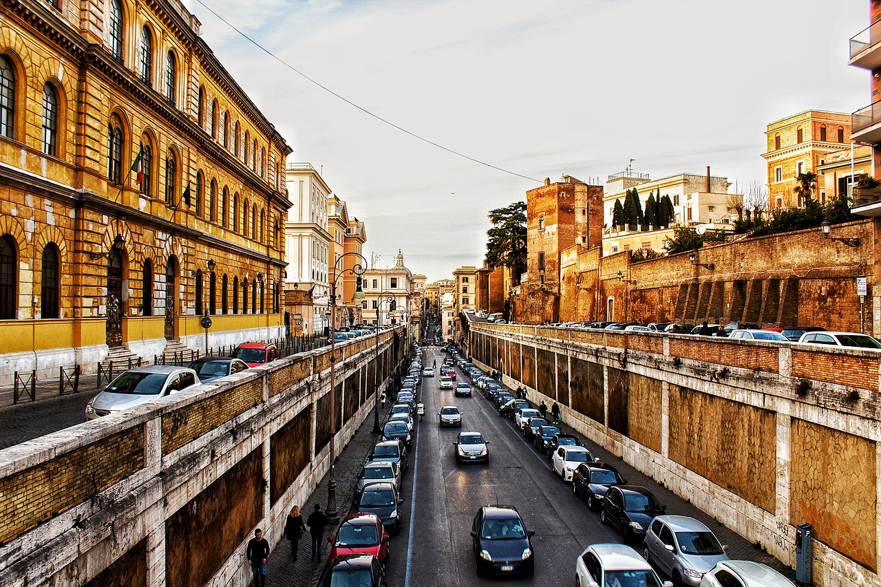 rome colosseum road free photo