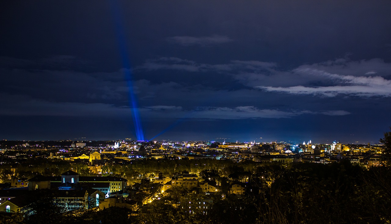 rome night glow free photo