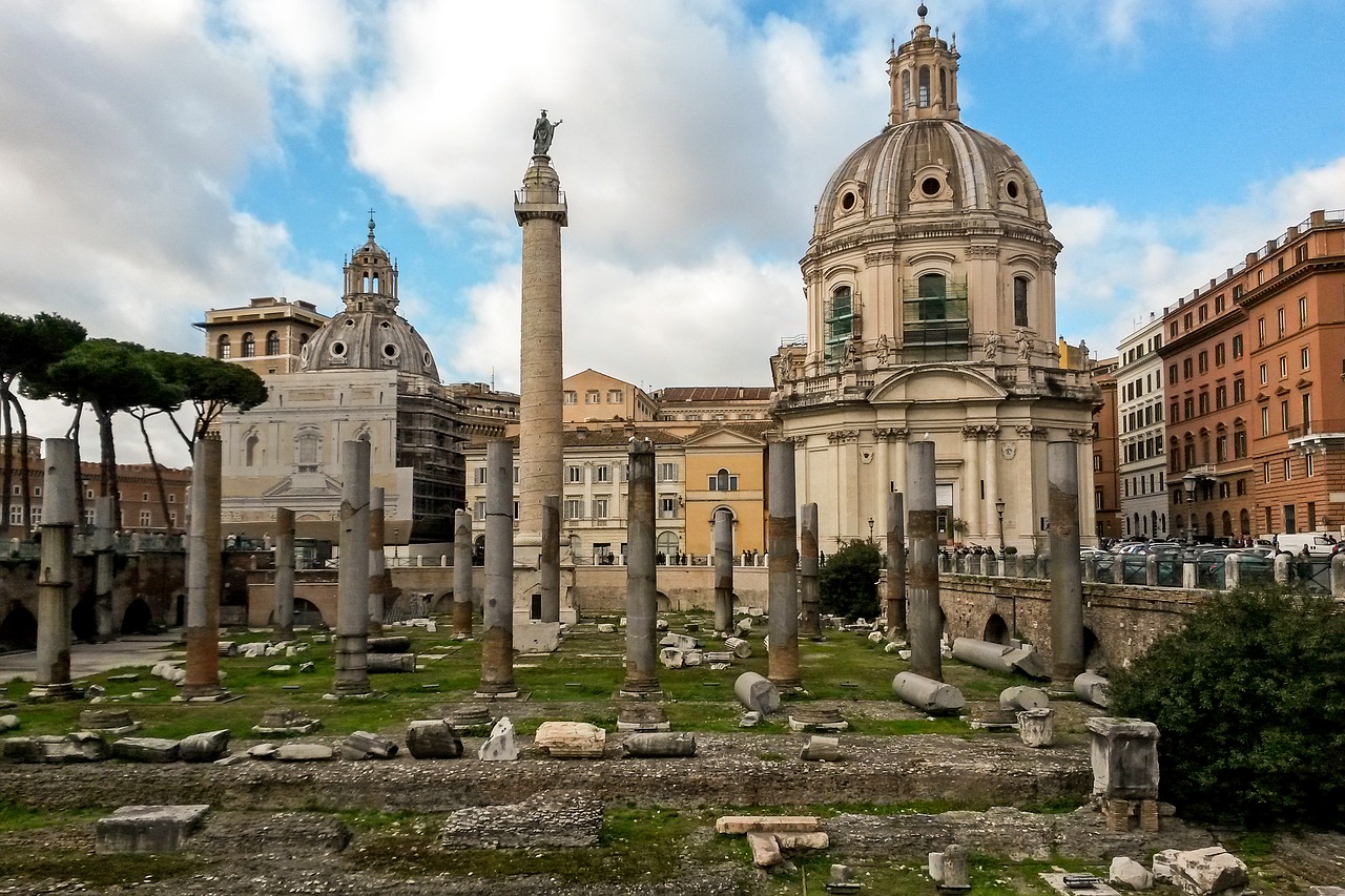 rome the forum of trajan column of trajan free photo
