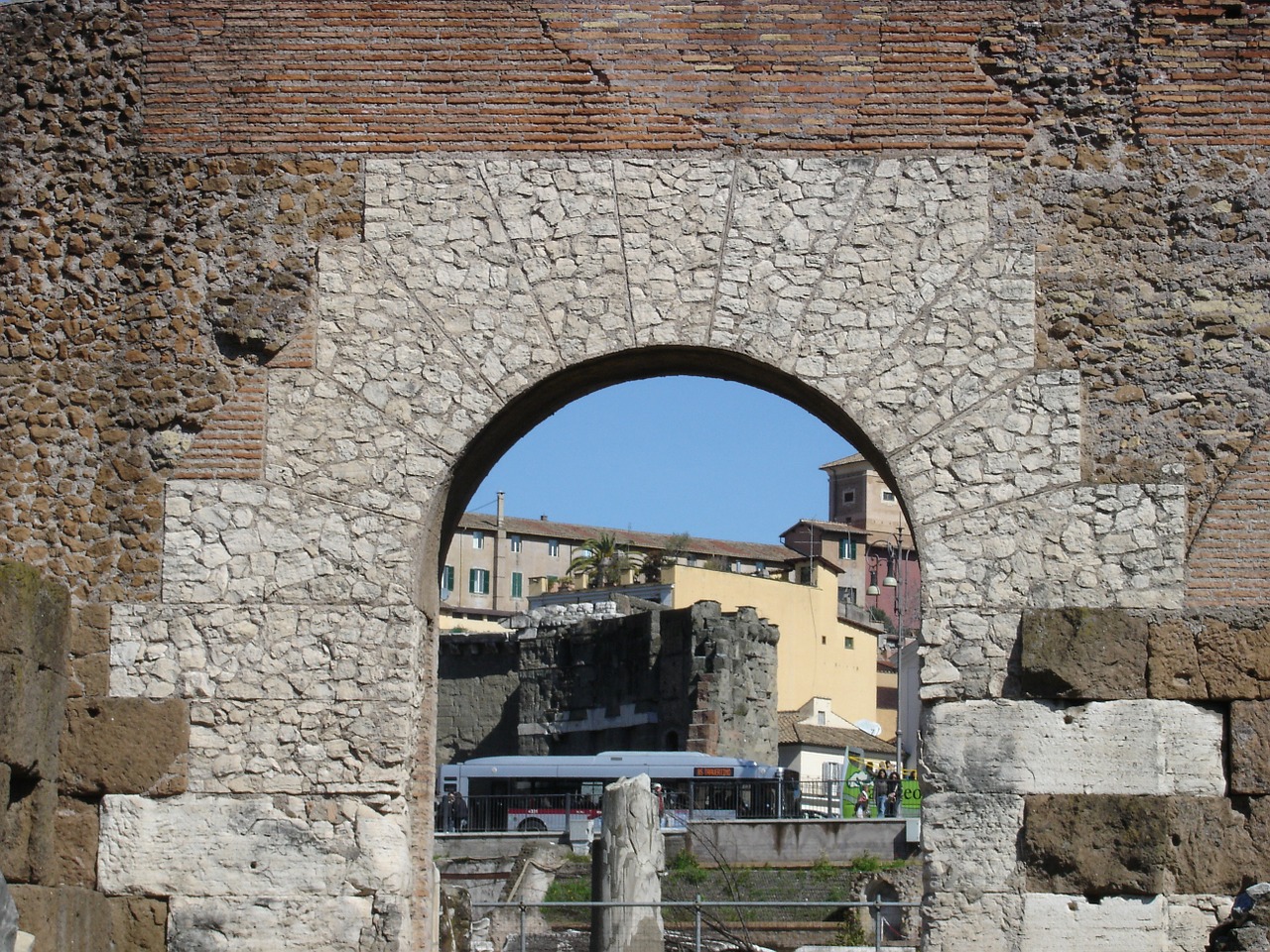 rome arch stone wall free photo