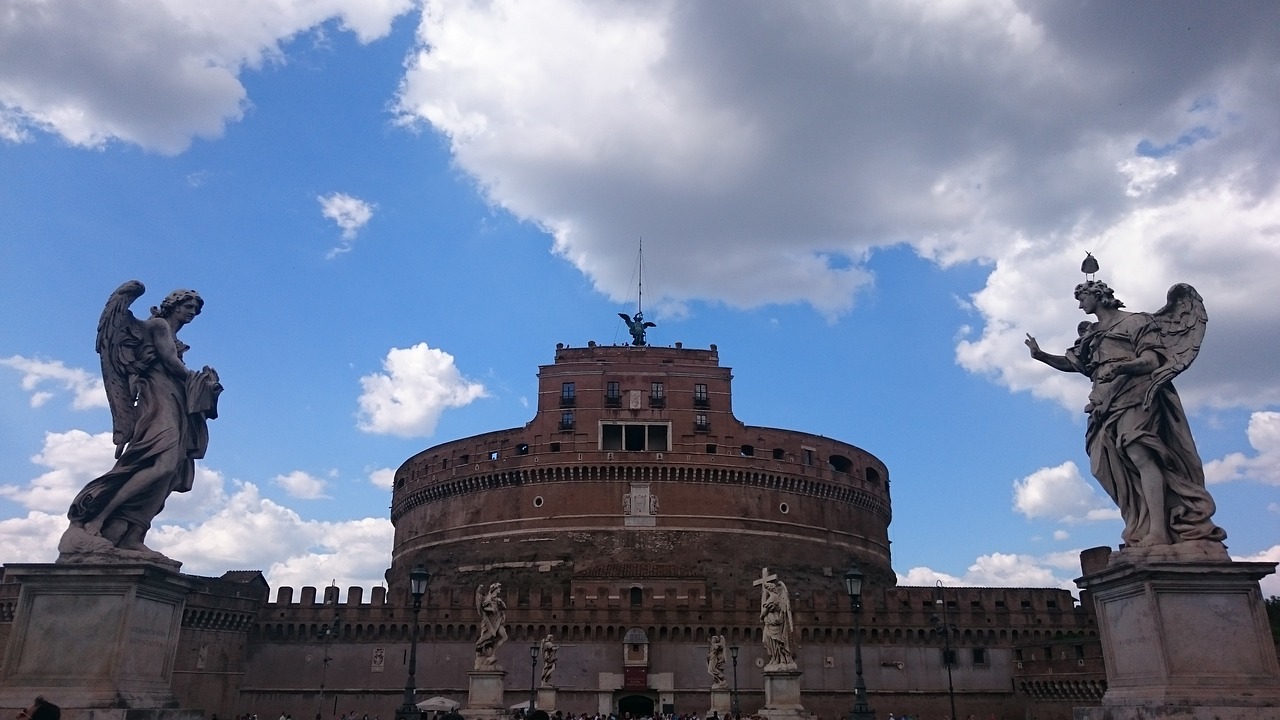 rome castel sant'angelo clouds free photo