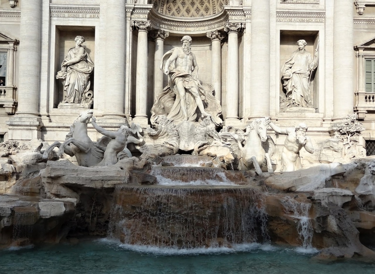 rome trevi art free photo